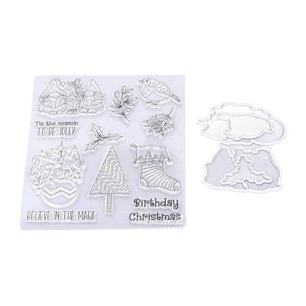 Gjennomsiktig stempel i julemotiv - trygt materiale, enkel betjening, gjenbrukbar - perfekt for fotokort og konvolutter
