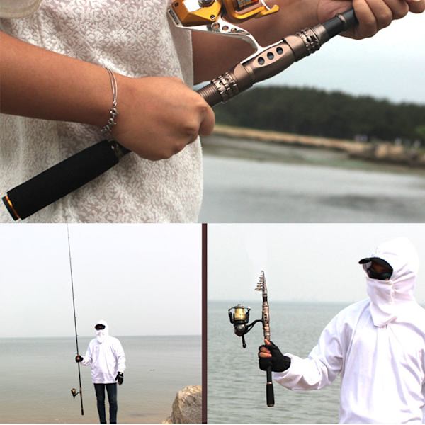 Bærbart Carbon Baitcasting Teleskopisk fiskestang Stangsnelleutstyr tilbehør1,8 m / 5,9 fot Carbon fiskestang