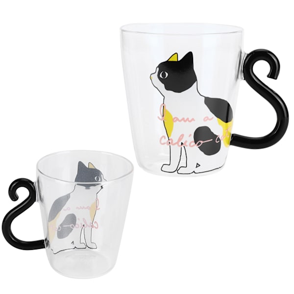 Kattekop Kaffe Mælk Te Vand Glas Børneflaske Transparent Varmebestandig Genanvendelig Krus (Hvid Kat)