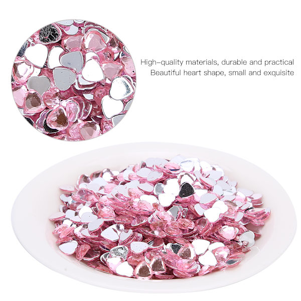 1000 st spetsiga strassar DIY bröllop smycken kläder armband tillbehör 8mm rosa