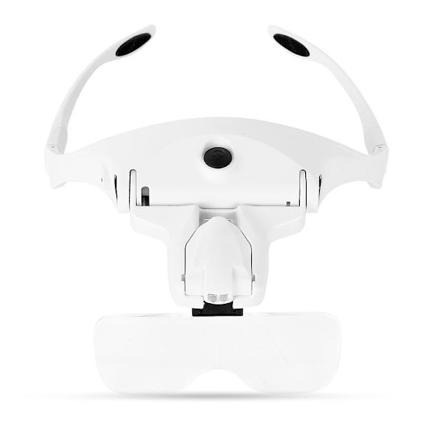 USB-latattava pääpanta-suurennuslasi LED-valolla - Korujen valmistus, kellon korjaus ja muut tarkat työt (5 linssiä: 1.0x, 1.5x, 2.0x, 2.5x, 3.5x) - Parannettu versio