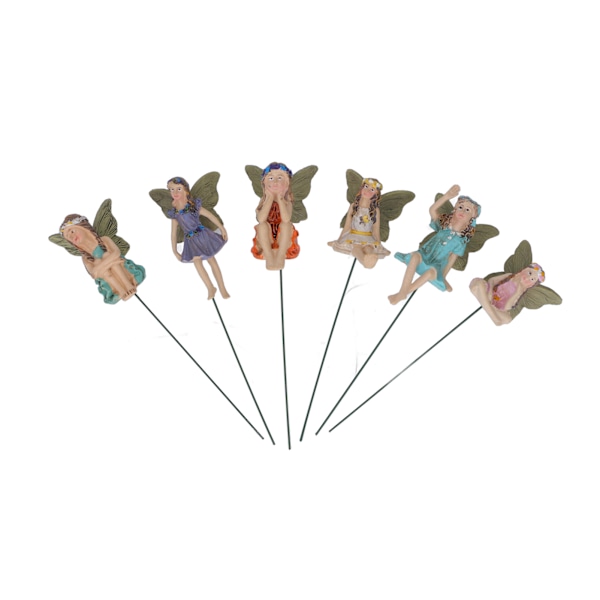 6 stk Fairy Figure Miniature Fairy Elf Statue Mini Have Yard Mikro Landskab Urtepotte dekoration