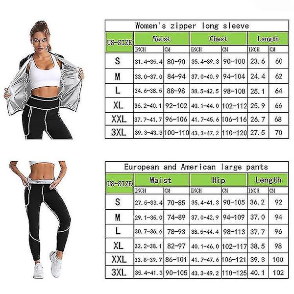 Slankende Sauna Sveddragt til Kvinder - Taljetræner Body Shaper Legging S Toppe Sort Blå