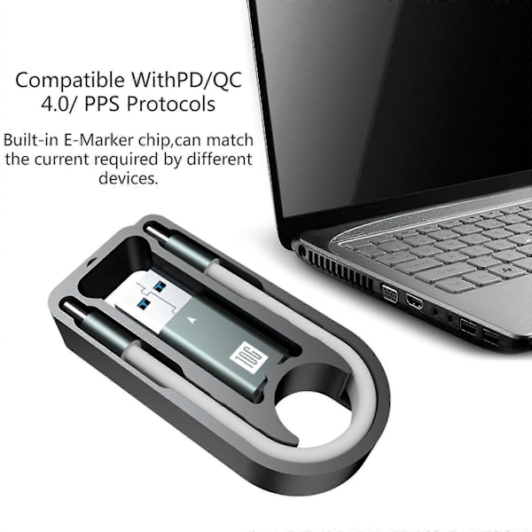 Kort USB-C til USB-C kabel 40 Gbps, USB 4 kabel for ThunderRate 4 støtter 4K