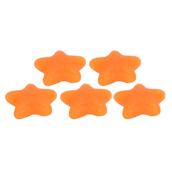 5 stjärnformade handgreppsbollar handledsfingerstyrketräning stressavlastningsboll orange 20 grader