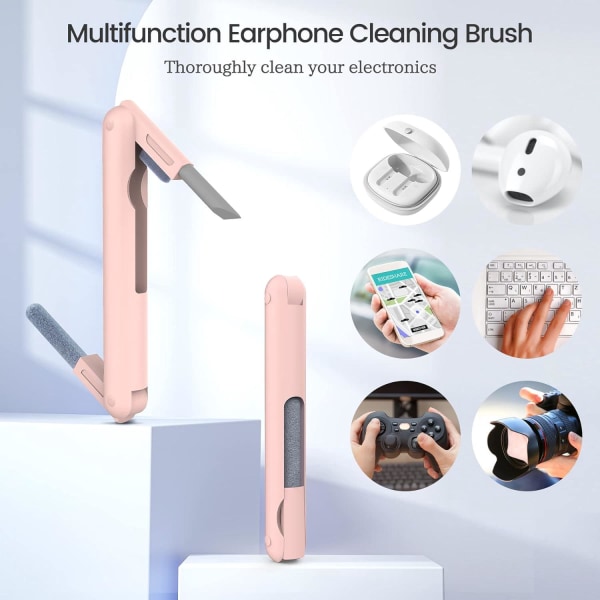 Rose-Cleaning Kit, Hörlursrengöringsverktyg, Bluetooth rengöringspenna med silikonspets, Earbuds Brush Hörlursrengörare, Headset Cleaner