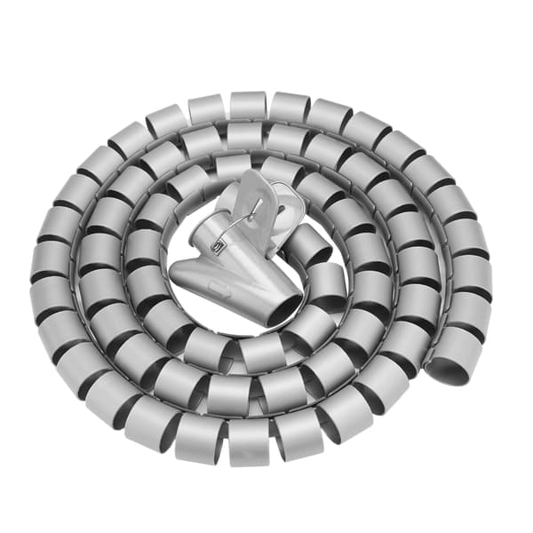 Flexibel Spiralrör Kabelorganiserare Sladdskydd Kabelhantering Silver 1,5m * 28mm