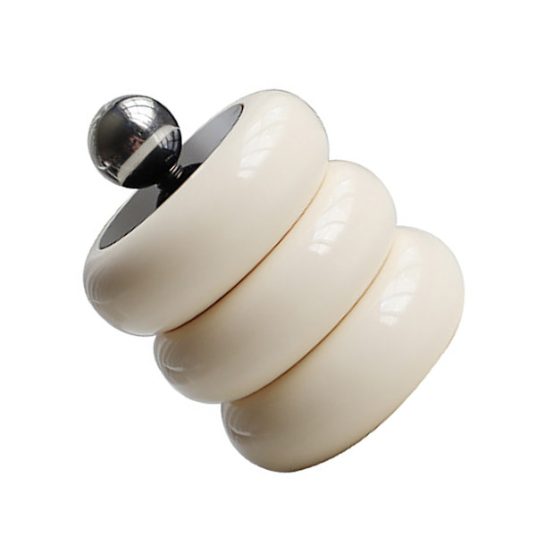 Nordisk stil Qtip-holder Dispenser Desktop Støvsikker Bomuldspind Opbevaringsbeholder Donut Form Makeup Opbevaringsboks med låg Mælkehvid 3 lag