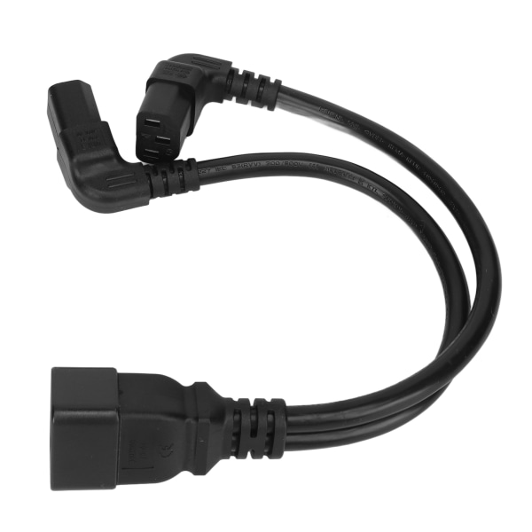 IEC320 C20 til dobbel C13 ledning 1 i 2 ut dobbel rett vinkel Y splitter strømkabel for skrivebordslampe skriver 12,6 tommer