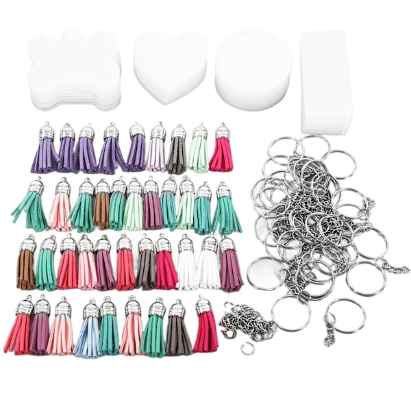 DIY Keychain Set Special Shape Acrylic Blanks HandMade Key Chain Pendants Making Accessories