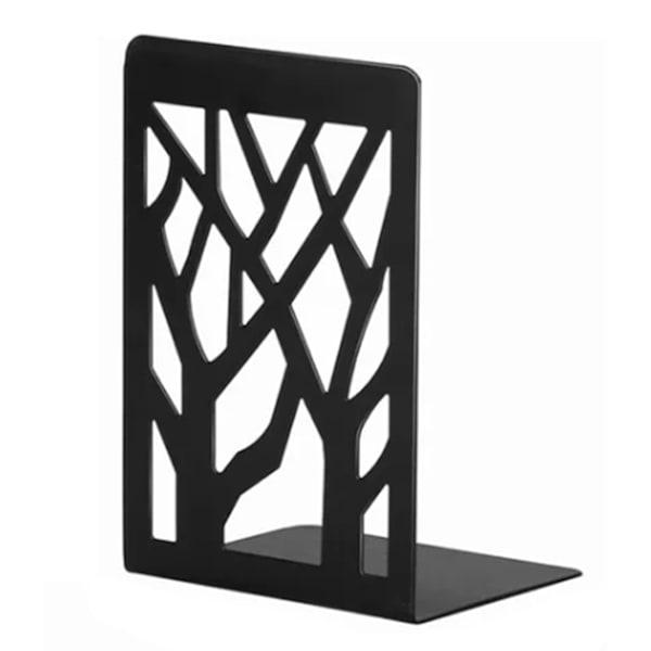2 paria Tree Design Kirjan pää, rautainen retromusta koristeellinen kulutusta kestävä kirjatulppa kouluun