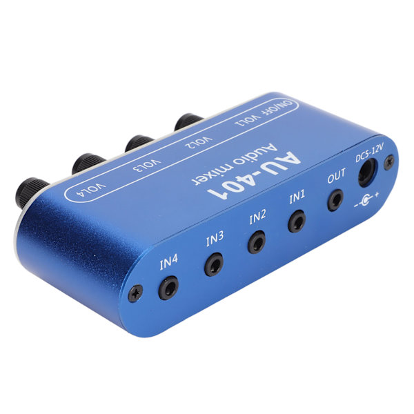 Mini Stereo Mixer 4 in 1 Out Volymjustering 3,5 mm ljudväljare förstärkare för PC Laptop Hörlurar