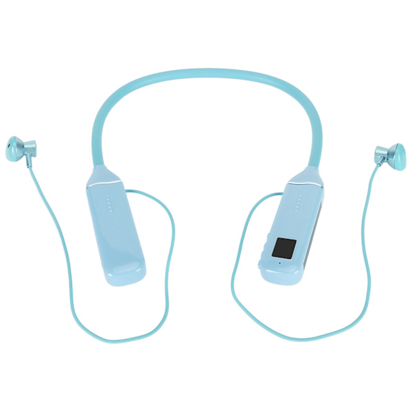 Bluetooth-hodetelefoner med nakkebånd LED Power Display Minnekortavspilling Magnetiske ørepropper Headset med RGB-bakgrunnsbelysning blå