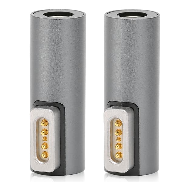 2 STK DC Hun til Magsafe 1 Adapter Maksimal Understøttelse 5A 18,5-20V Strøm PD Opladning Magnetisk L-Tip Adapter med Indikator