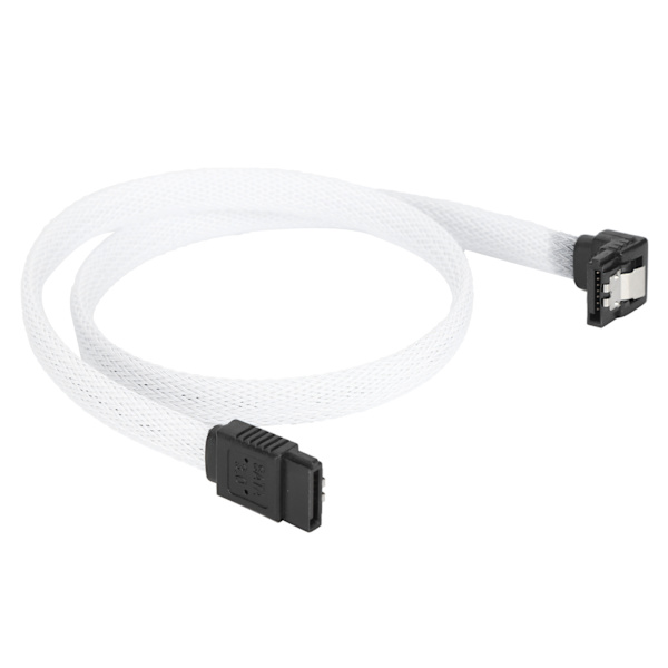 Sata-kabel 3.0 SolidState Disk 8-kjerne 7P vinkel hvit dataforlengelseskabel med splint for hastighetsforbedring (hvit (vinkel))
