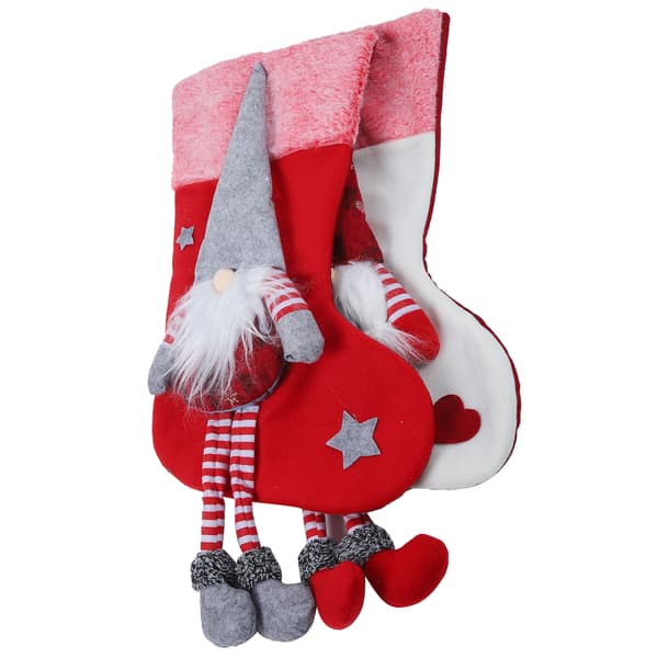 2 st julstrumpa jul ansiktslös tomte plyschdocka strumpor hängande prydnader