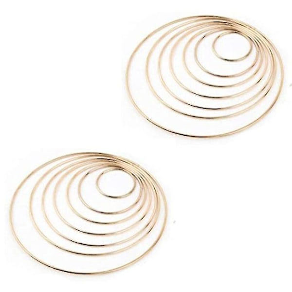 14 stk. 7 Størrelser Metalringe Trådring Metalringe Hoops Til Drømmfangere