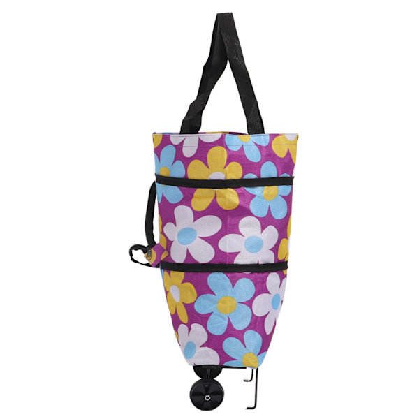 Sammenklappelig Trolley Taske Foldbar Indkøbspose Lærred Multifunktionel Indkøbspose med Hjul til Ældre Type1