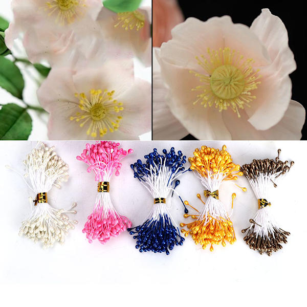 900 st konstgjorda blomma ståndare Torkad blomma Handgjorda ståndare dekorativt tillbehör 3 mm