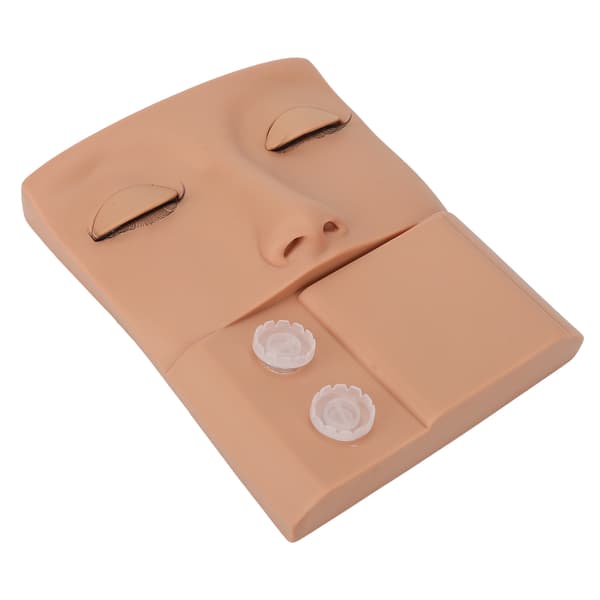 Vipper Mannequin Hode Utskiftbart Øyelokk Vippe Forlengelse Praksis Sminke Trening PVC Hudfarge