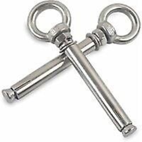 M8 x 100mm Steel Sleeve Eye Bolt - 2 Pack