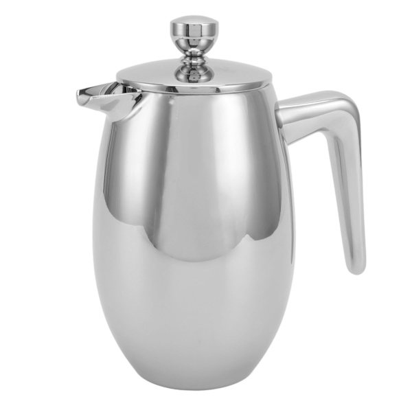 Fransk press 304 rostfritt stål dubbla lager U-formad mun handbryggning tekanna för hem 350ml