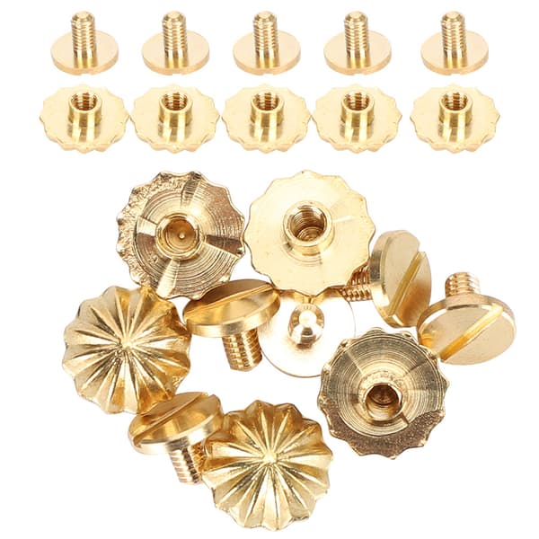 10 sæt antik krysantemum søm messing skrue nitte stud retro guld dekoration 1#11mm