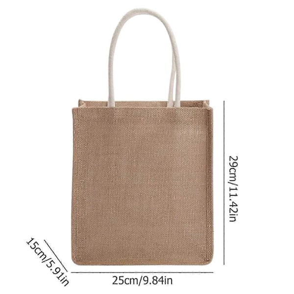 Sækkelærred Tote Tasker Blanke, Jute Strand Shopping Håndtaske, Vintage Genanvendelige Gaveposer med Håndtag til Dagligvarer Håndværk Fødselsdagsfester 29x25x15