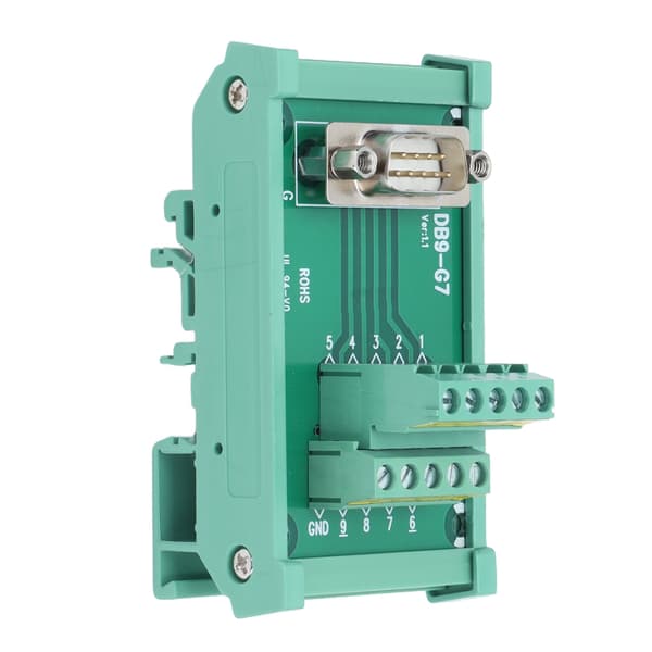 DB9 till Terminal Connector Adapter Plate PCB Board Rak Hane med Fodral DC60V DB9-G7