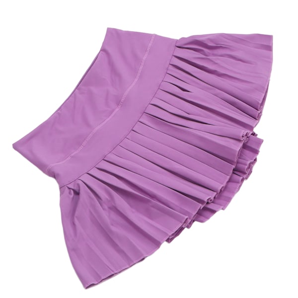 Plisserad tenniskjol med fickor, atletisk skort, löparshorts, lila sportkjol för kvinnor XL