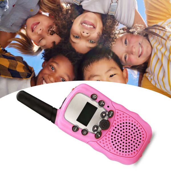 Klart ljud Handhållen 2-vägs radioleksak för barn - 2st rosa