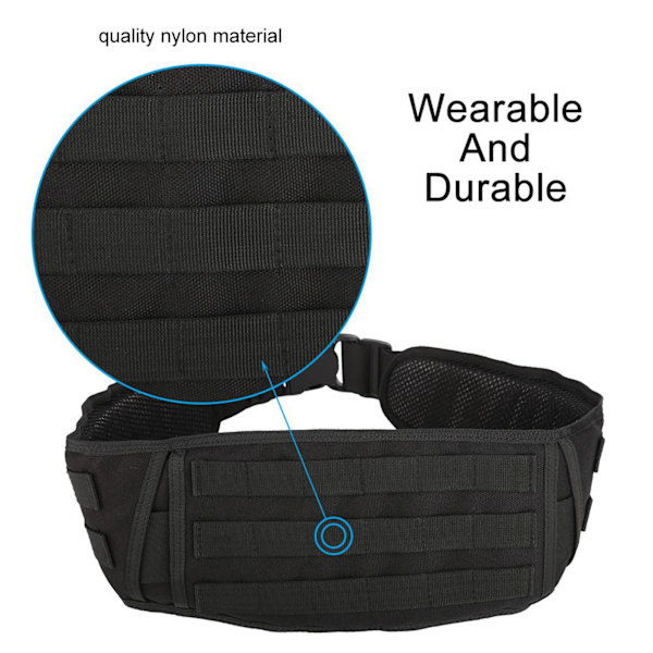 Nylon Lätt Military Battle Combat Duty Midja vadderad bälte för Molle System
