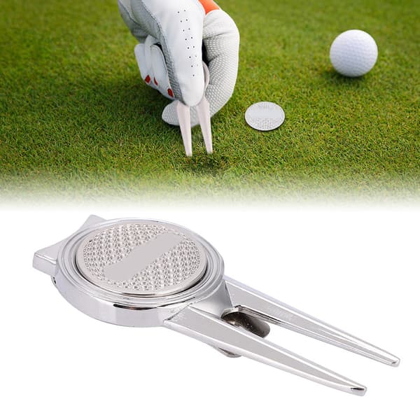 Stilig golfverktøy i sinklegering med magnetisk ballmarkør (D103 Sølv)