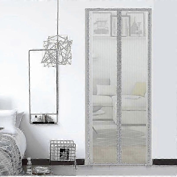 Magnetisk Insektsdörr 80*210 Cm, Magnetiska Gardiner Kan Enkelt Fästas Och Monteras Utan D TA Vit 80*210