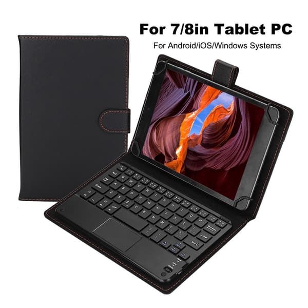 7/8in 75-timers Bluetooth Touchpad Tastatur med Beskyttelsesetui til Android/iOS/Windows