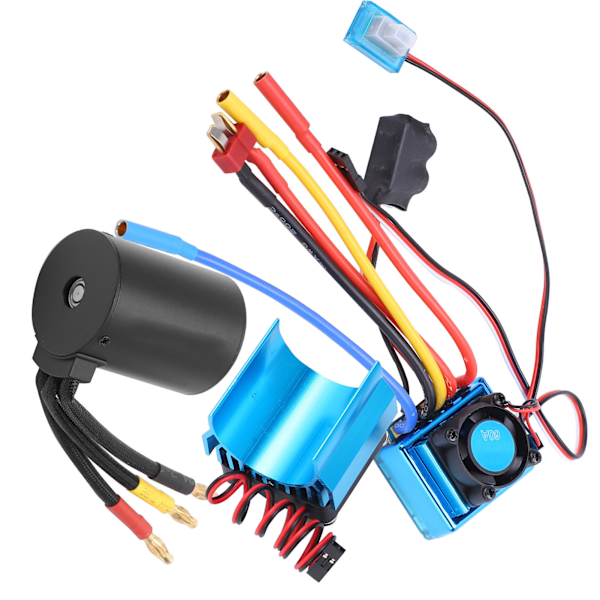 3650 2300KV Vattentät 4-polig Borstlös Motor 60A ESC Kylfläns Combo Set för 1/10 RC Bil