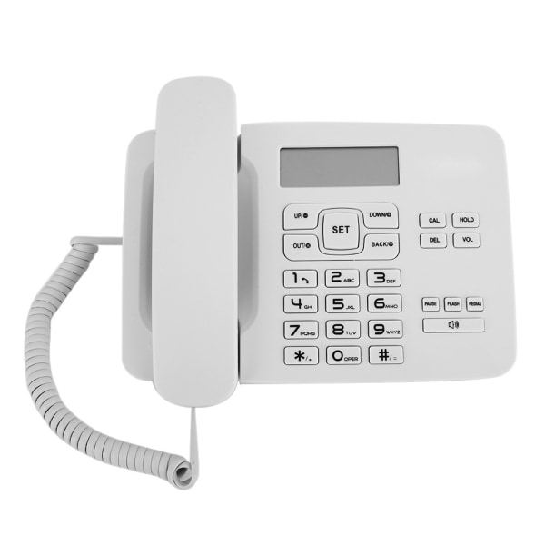 KX T7001 FSk DTMF Dual System Hjemmekontortelefon med LCD-kalenderskjerm Hvit