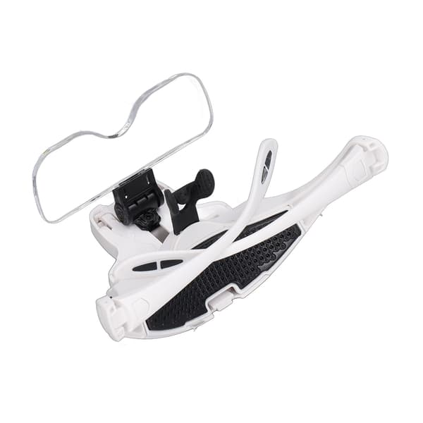 Hodebåndlupe 4 LED sterke lys 5 avtakbare optiske linser Ergonomisk håndfri forstørrelsesglass for lesing