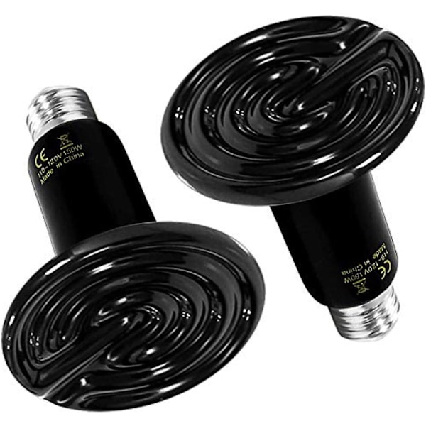 Keramisk Varmestråler 150W - 2-pakning til Reptiler & Fjerkræ