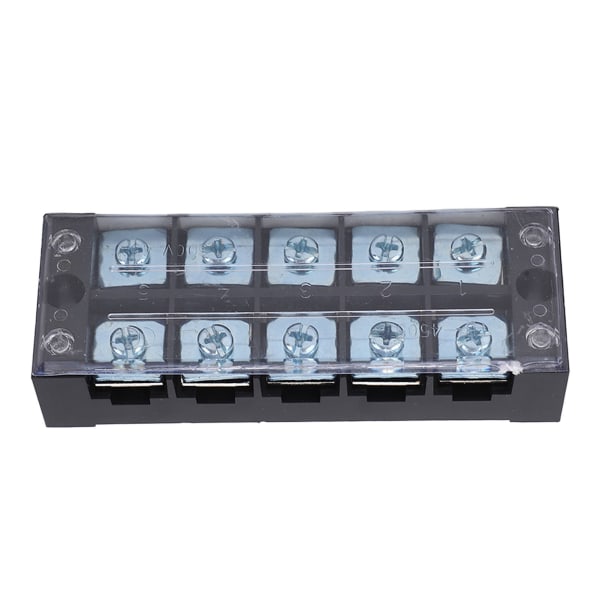 2 stk Terminal Strip 45A 600V TB Fast Type PC Messing Dual Row Screw Terminal Block til distributionssystemer 5 Bits（4505）