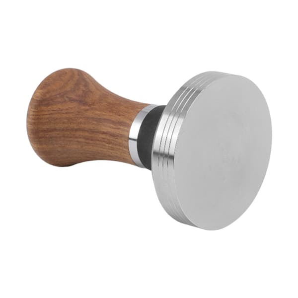 Kaffetamper i rustfrit stål med flad bund og træhåndtag 51 mm/2,0 tommer