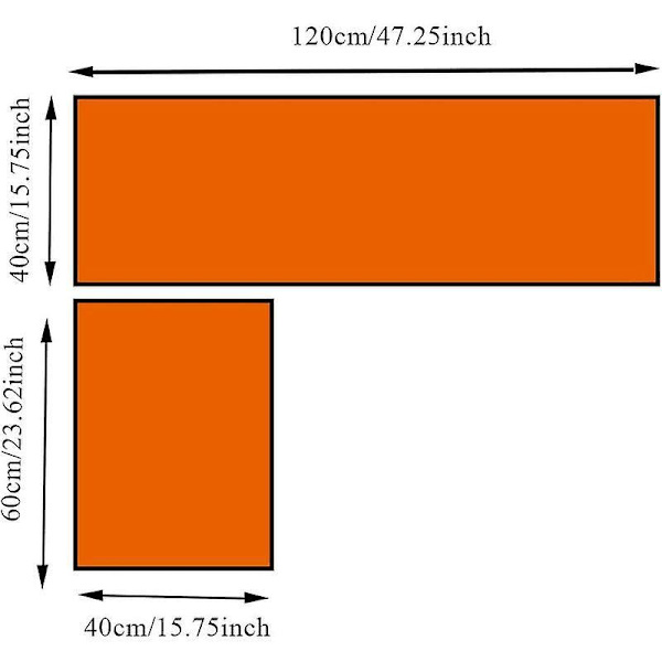 Skridsikkert absorberende køkkenmåttesæt - Vaskbar foran vask - 40 * 60 cm & 40 * 120 cm