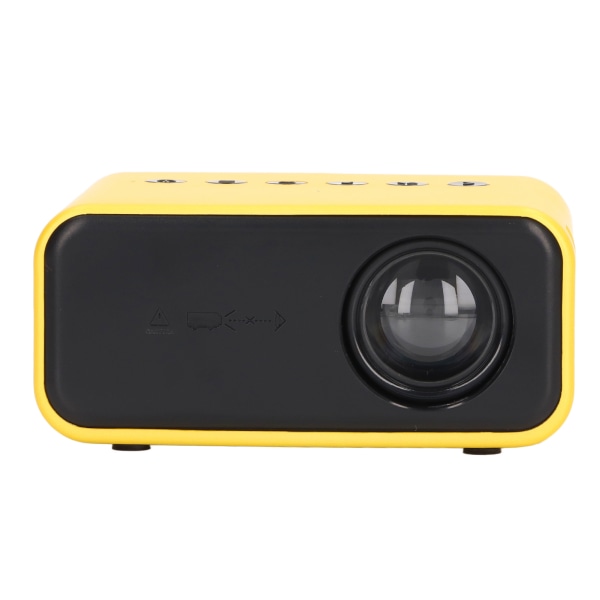 Miniprojektor Bærbar Mini Hjemmefilmprojektor HD LED Mikro Mobiltelefon Sammeskjermprojektor for bærbar PC TV Telefon Nettbrett Gul EU-plugg 100-240V