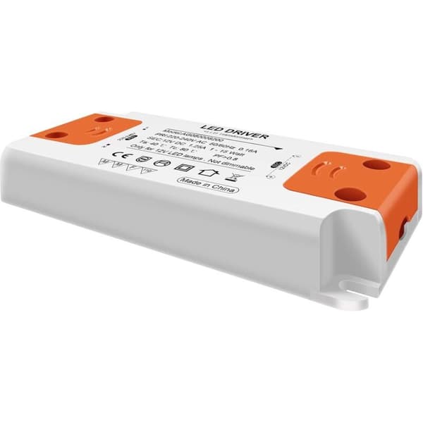 LED-transformator, 220-240 V ingång, 12 V DC utgång, 1,25 A, 15 W, LED-bombskontroller, konstant spänningsförsörjning, 4-pack.