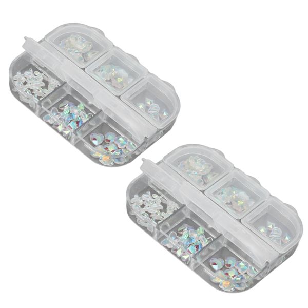 2st 6 Grids Nail art Olika former Glitter Manikyr Dekorativa prydnader för hemsalong