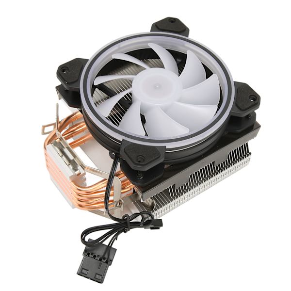 CPU-køler med RGB-lys 12 cm blæser 12V 3-benet 4-benet interface Plug and Play Mute CPU-køleblæser til stationær computer