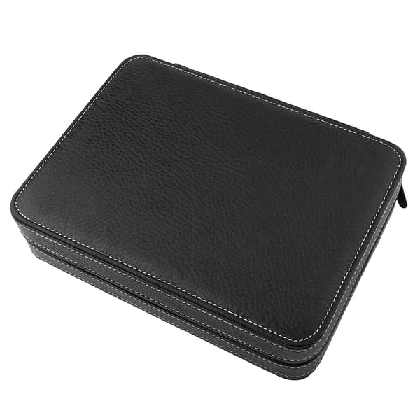 1 stk. 8 rum PU læder ur opbevaring rejse boks display etui organizer sort