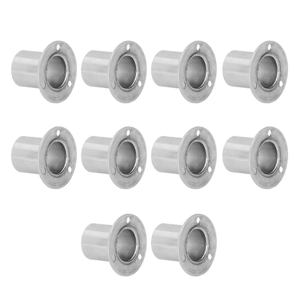 10 set flänsad hållarbas tjockna rostfritt stål garderobsstångsrörsfäste hårdvara Φ25
