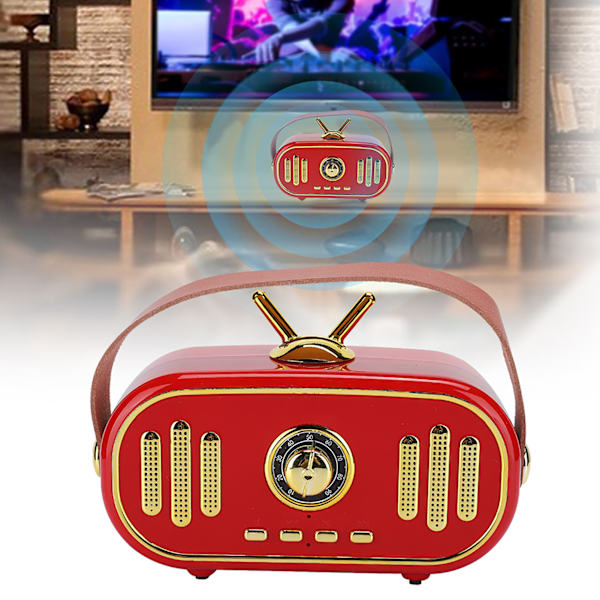 Mini bærbar retro trådløs Bluetooth-høyttaler oppladbar plug-in kort musikkspiller