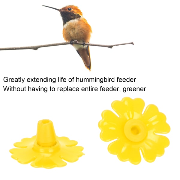 Hummingbird Feeder Flowers - Set med 30 hängande fågelmatningsportar - Trädgårdstillbehör (gul) yellow